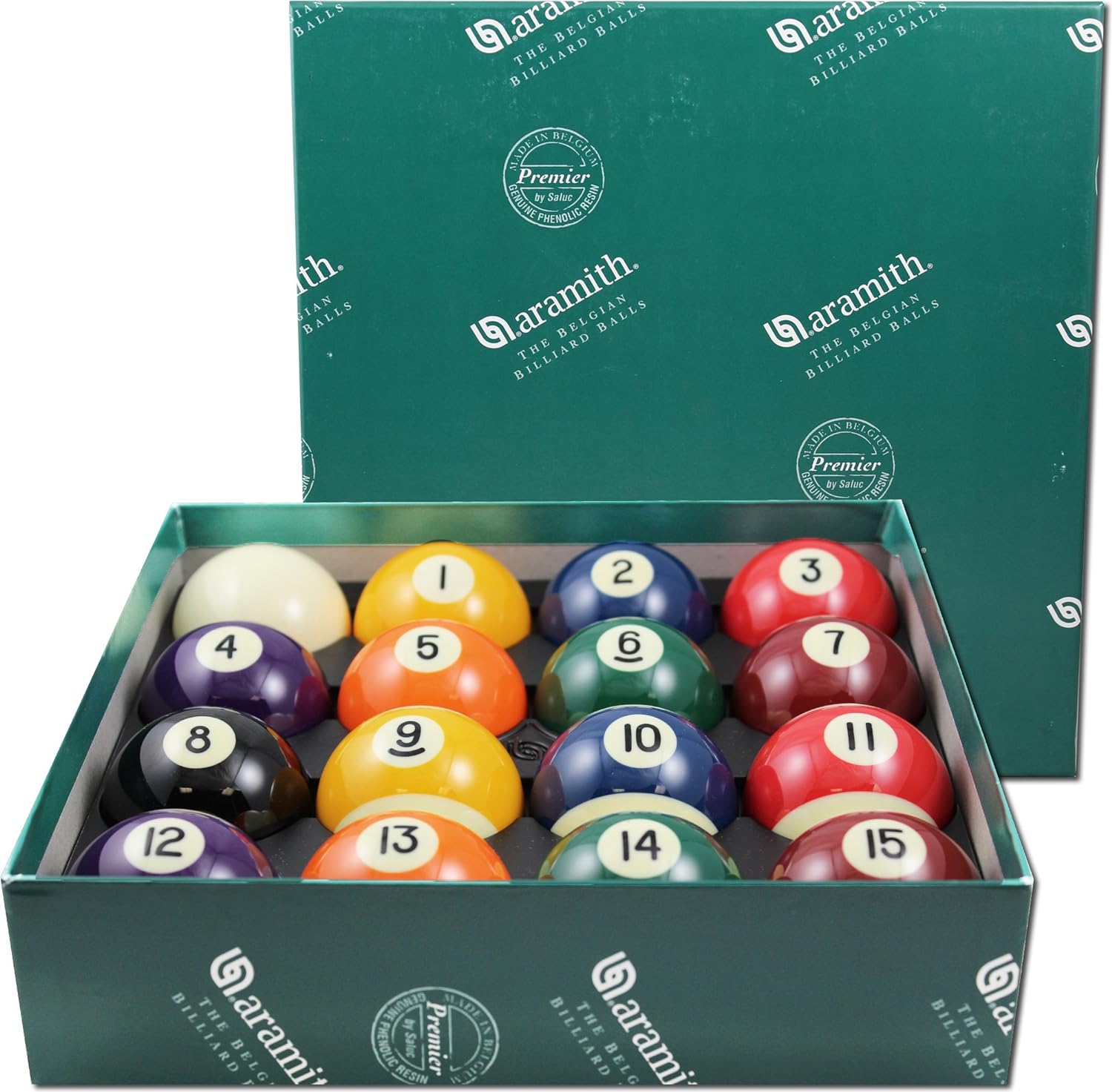 Boules De Billard Aramith Pol Casino - Diamètre 57,2 Mm - Résine Phénolique Haute Résistance - 12